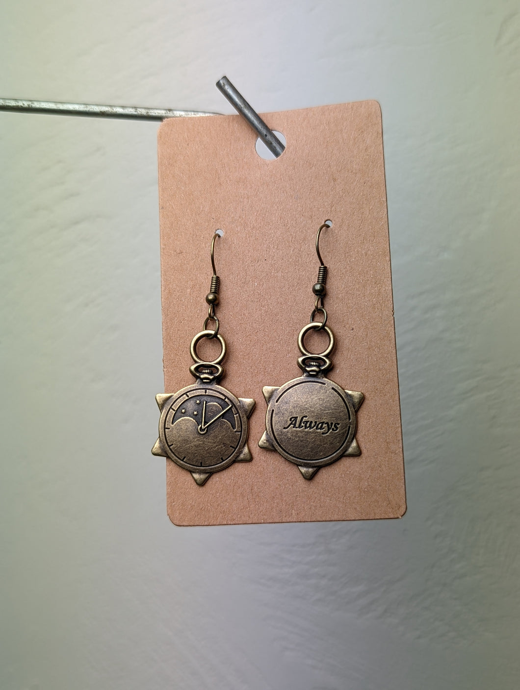 Always pocket watch earrings