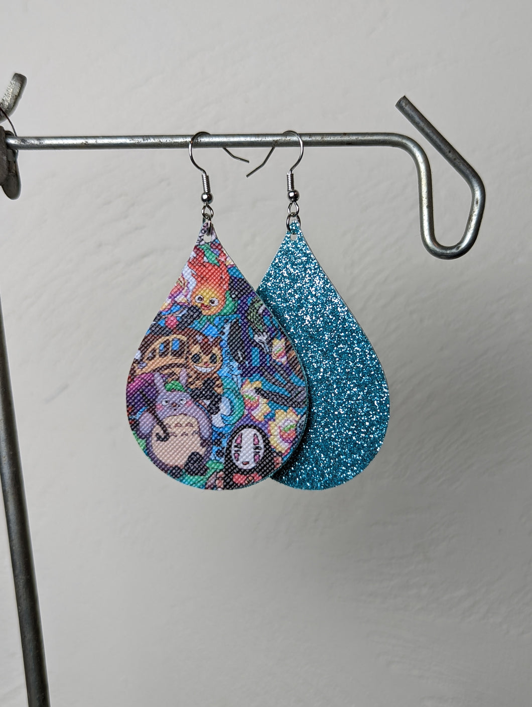 Ghibli friends teal earrings